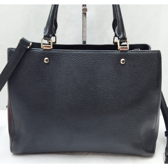 Kate Spade New York Black Leather Double Handles Zipper Closure Satchel Bag - Picture 3 of 16